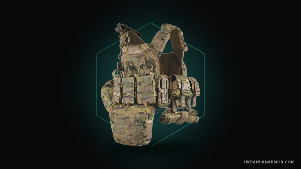 Комплект: плитоноска Kiborg GU gen.2 + 8 підсумків, MultiCam — банер